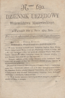 Dziennik Urzędowy Województwa Mazowieckiego. 1829, nr 680 (9 marca) + dod.