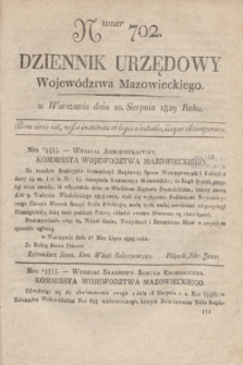 Dziennik Urzędowy Województwa Mazowieckiego. 1829, nr 702 (10 sierpnia) + dod.