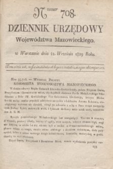 Dziennik Urzędowy Województwa Mazowieckiego. 1829, nr 708 (21 września) + dod.