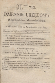 Dziennik Urzędowy Województwa Mazowieckiego. 1829, nr 712 (19 października) + dod.