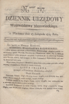 Dziennik Urzędowy Województwa Mazowieckiego. 1829, nr 717 (23 listopada) + dod.