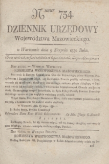 Dziennik Urzędowy Województwa Mazowieckiego. 1830, nr 754 (9 sierpnia) + dod.