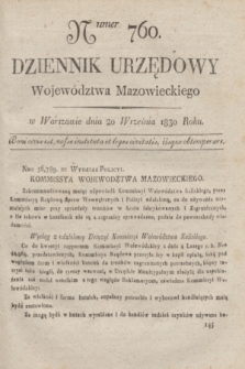 Dziennik Urzędowy Województwa Mazowieckiego. 1830, nr 760 (20 września) + dod.