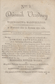Dziennik Urzędowy Województwa Mazowieckiego. 1831, nr 9 (31 stycznia) + dod.