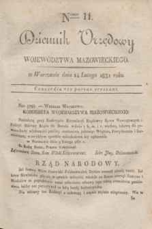Dziennik Urzędowy Województwa Mazowieckiego. 1831, nr 11 (14 lutego) + dod.