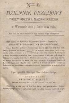 Dziennik Urzędowy Województwa Mazowieckiego. 1832, nr 42 (9 lipca) + dod.