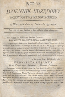 Dziennik Urzędowy Województwa Mazowieckiego. 1832, nr 60 (12 listopada) + dod.