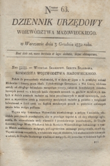 Dziennik Urzędowy Województwa Mazowieckiego. 1832, nr 63 (3 grudnia) + dod.