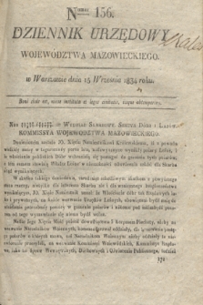Dziennik Urzędowy Województwa Mazowieckiego. 1834, nr 156 (15 września) + dod.