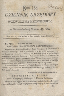 Dziennik Urzędowy Województwa Mazowieckiego. 1834, nr 168 (8 grudnia) + dod.