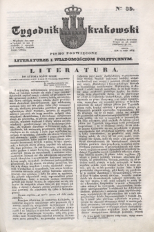 Tygodnik Krakowski : pismo poświęcone literaturze i wiadomościom politycznym. 1834, Cz.2, nr 39 (17 maja)