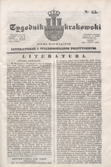 Tygodnik Krakowski : pismo poświęcone literaturze i wiadomościom politycznym. 1834, Cz.2, nr 43 (1 czerwca)