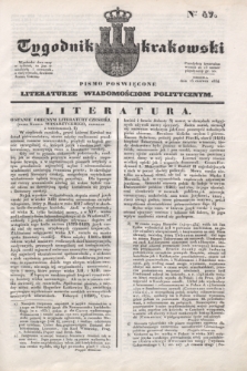 Tygodnik Krakowski : pismo poświęcone literaturze i wiadomościom politycznym. 1834, Cz.2, nr 47 (15 czerwca)