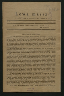 Lewą Marsz : czasopismo społeczno-literackie. 1942, nr 2 (grudzień)