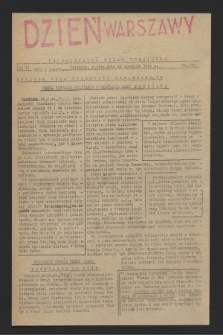 Dzień Warszawy : popołudniowe pismo codzienne. R.4, nr 1033 (25 sierpnia 1944)