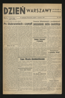 Dzień Warszawy : pismo codzienne : wydanie poranne. R.4, Nr 1046 (1 września 1944)