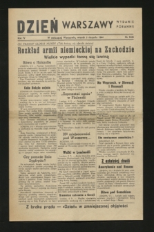 Dzień Warszawy : pismo codzienne : wydanie poranne. R.4, Nr 1054 (5 września 1944)