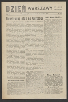 Dzień Warszawy : wydanie zmniejszone [Śródmieście-Południe]. R.4, nr 1063 (16 września 1944)