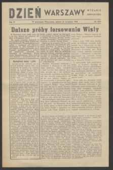 Dzień Warszawy : wydanie zmniejszone [Śródmieście-Południe]. R.4, nr 1070 (23 września 1944)
