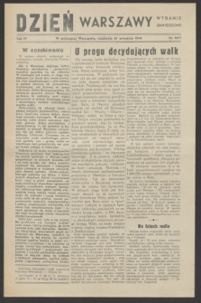 Dzień Warszawy : wydanie zmniejszone [Śródmieście-Południe]. R.4, nr 1071 (24 września 1944)