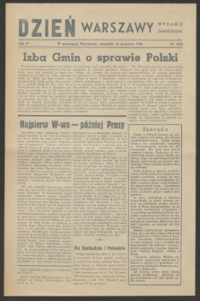 Dzień Warszawy : wydanie zmniejszone [Śródmieście-Południe]. R.4, nr 1075 (28 września 1944)
