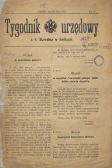 Tygodnik urzędowy c. k. Starostwa w Gorlicach. R.4, nr 11 (26 lipca 1893)