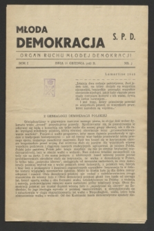 Młoda Demokracja : organ Ruchu Młodej Demokracji. R.1, nr 2 (20 grudnia 1943)