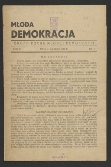 Młoda Demokracja : organ Ruchu Młodej Demokracji. R.2, nr 5 (20 lutego 1944)