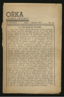 Orka „Prawda Zwycięży”. R.3, nr 7/8 (lipiec-sierpień 1943)