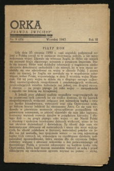 Orka „Prawda Zwycięży”. R.3, nr 9 (wrzesień 1943)