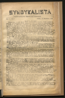 Syndykalista : Syndykalistyczne Porozumienie Powstańcze. R.1, nr 5 (13 września 1944)