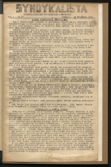 Syndykalista : Syndykalistyczne Porozumienie Powstańcze. R.1, nr 17 (28 września 1944)