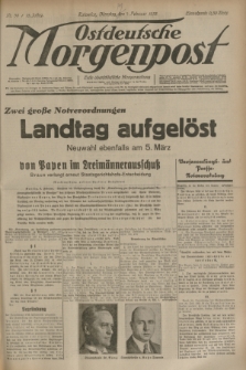 Ostdeutsche Morgenpost : erste oberschlesische Morgenzeitung. Jg.15, Nr. 38 (7 Februar 1933)