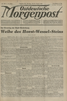 Ostdeutsche Morgenpost : oberschlesische Morgenzeitung. Jg.15, Nr. 229 (21 August 1933) + dod.