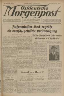 Ostdeutsche Morgenpost : Führende Wirtschaftszeitung. Jg.16, Nr. 36 (6 Februar 1934)