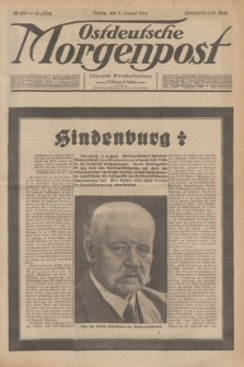 Ostdeutsche Morgenpost : Führende Wirtschaftszeitung. Jg.16, Nr. 208 (3 August 1934)