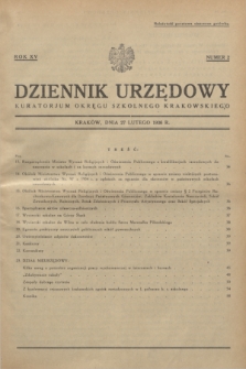 Dziennik Urzędowy Kuratorjum Okręgu Szkolnego Krakowskiego. R.15, nr 2 (27 lutego 1936)