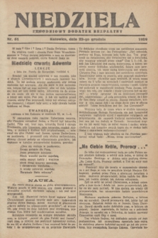 Niedziela : tygodniowy dodatek bezpłatny. 1929, nr 51 (22 grudnia)