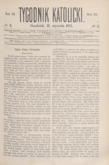 Tygodnik Katolicki. R.12, № 3 (21 stycznia 1871)