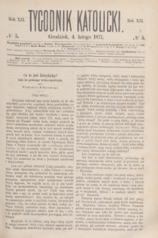 Tygodnik Katolicki. R.12, № 5 (4 lutego 1871)
