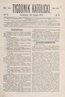 Tygodnik Katolicki. R.12, № 8 (25 lutego 1871)