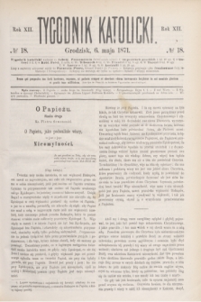 Tygodnik Katolicki. R.12, № 18 (6 maja 1871)