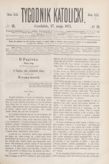 Tygodnik Katolicki. R.12, № 21 (27 maja 1871)