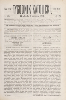 Tygodnik Katolicki. R.12, № 22 (3 czerwca 1871)