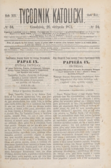Tygodnik Katolicki. R.12, № 34 (26 sierpnia 1871)