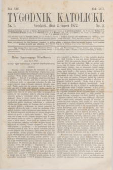 Tygodnik Katolicki. R.13, nr 9 (2 marca 1872)