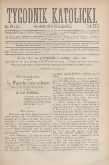 Tygodnik Katolicki. R.13, № 19/20 (18 maja 1872)