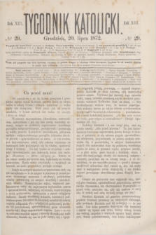Tygodnik Katolicki. R.13, № 29 (20 lipca 1872)