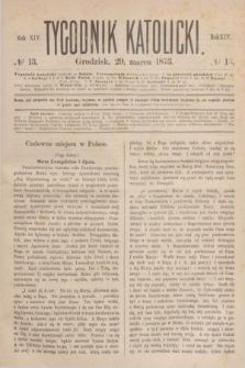 Tygodnik Katolicki. R.14, № 13 (29 marca 1873)