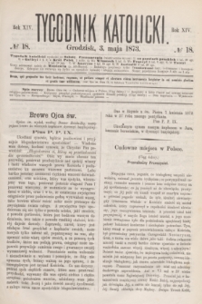 Tygodnik Katolicki. R.14, № 18 (3 maja 1873)